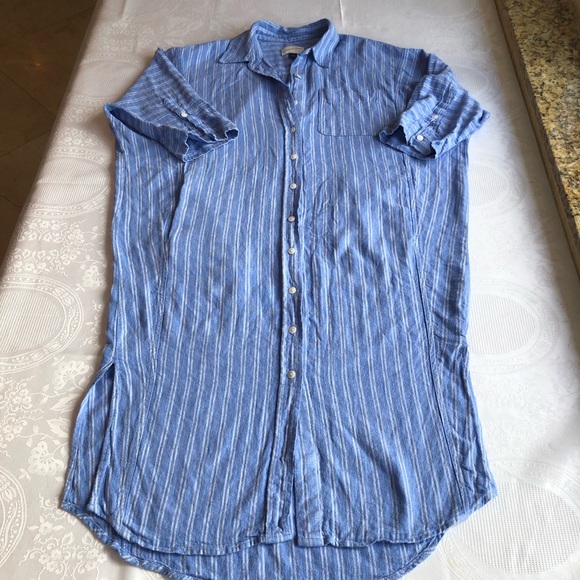 Universal Thread Tie-Front Linen Blend Shirt-Dress Women’s Size S Short Sleeves - Picture 13 of 16